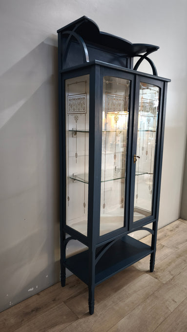 92204 Vetrinetta due ante dipinta blu