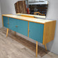 92179 Sideboard anni '60 quattro sportelli dipinta verde