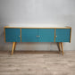 92179 Sideboard anni '60 quattro sportelli dipinta verde