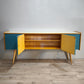 92179 Sideboard anni '60 quattro sportelli dipinta verde