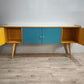 92179 Sideboard anni '60 quattro sportelli dipinta verde