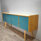 92179 Sideboard anni '60 quattro sportelli dipinta verde