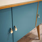 92179 Sideboard anni '60 quattro sportelli dipinta verde