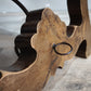 92199 Tavolo fratino in legno massello con inserti in ferro