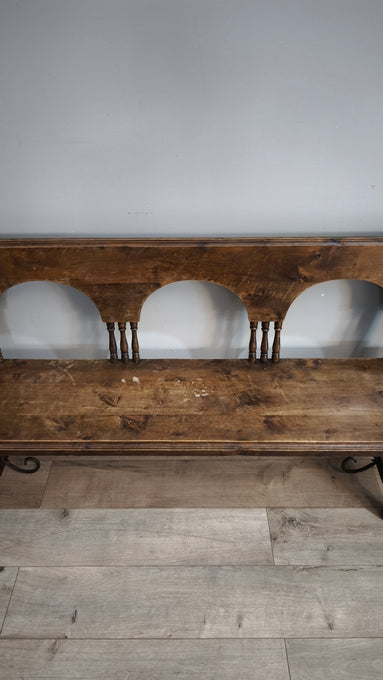 92200 Panca in legno massello con inserti in ferro