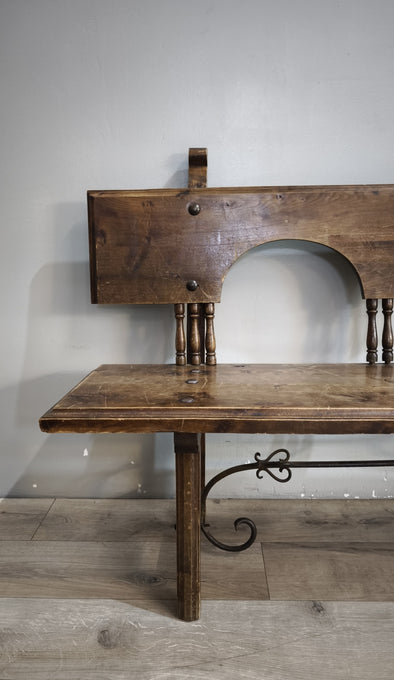 92200 Panca in legno massello con inserti in ferro