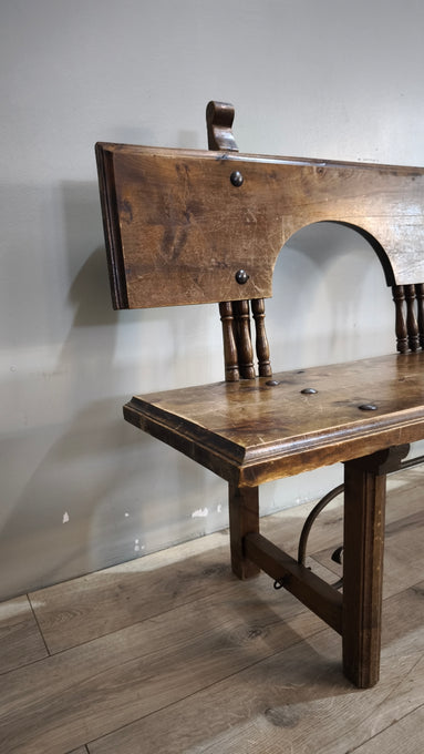 92200 Panca in legno massello con inserti in ferro
