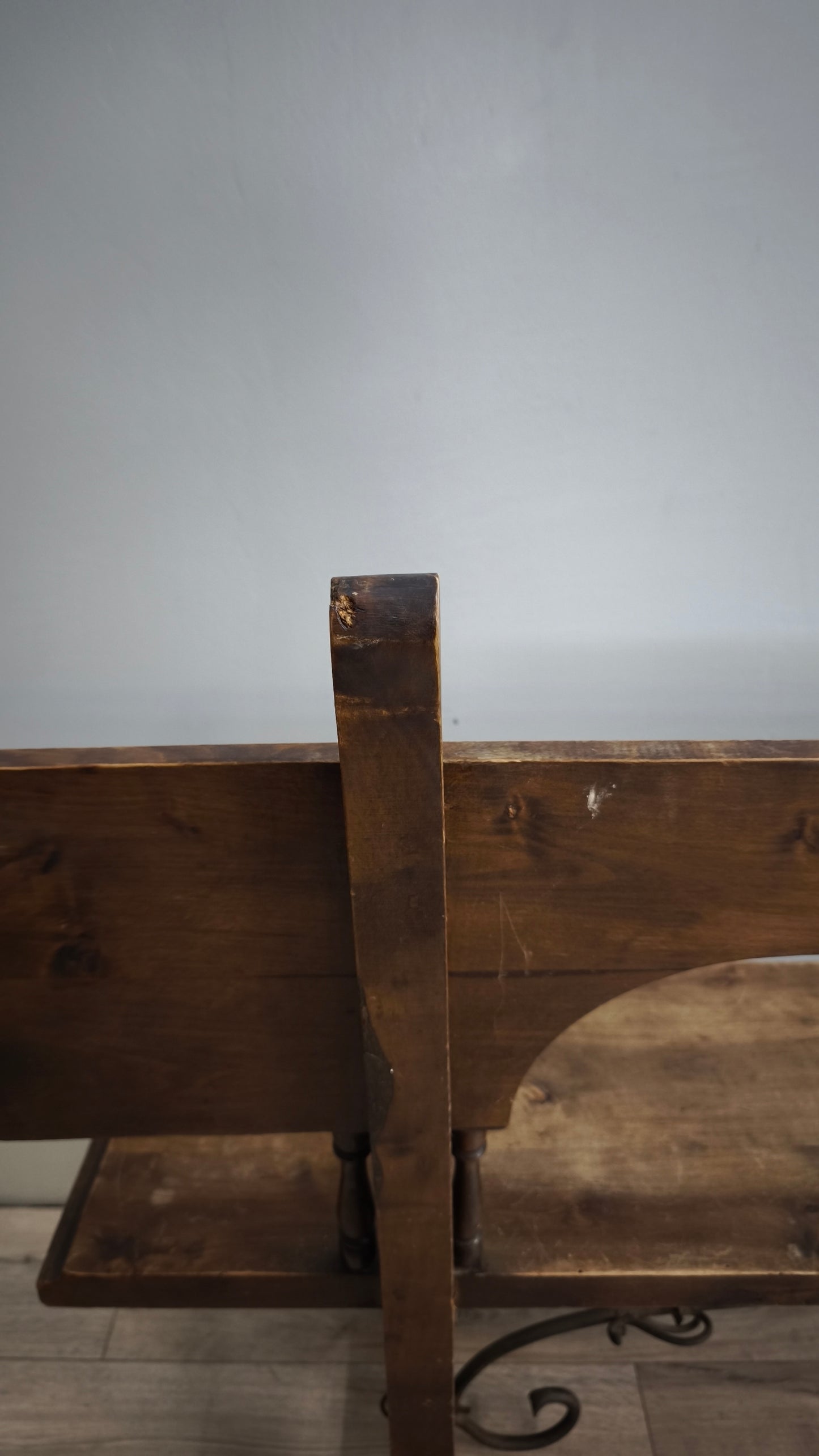 92200 Panca in legno massello con inserti in ferro
