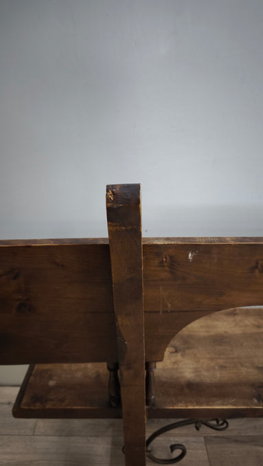 92200 Panca in legno massello con inserti in ferro