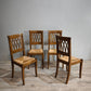 92202 Set n 4 sedie in legno con seduta in paglia