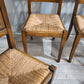 92202 Set n 4 sedie in legno con seduta in paglia