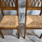 92202 Set n 4 sedie in legno con seduta in paglia