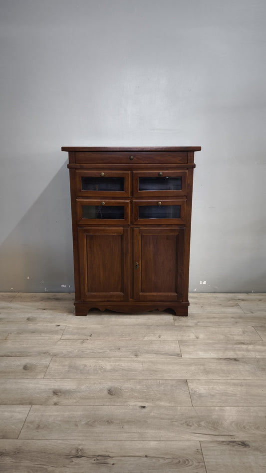 92196 Credenzina arte povera con cinque cassetti e due sportelli