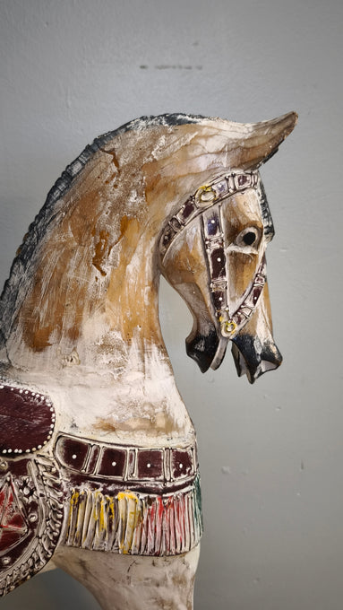 92259 Cavallino a dondolo in legno colorato