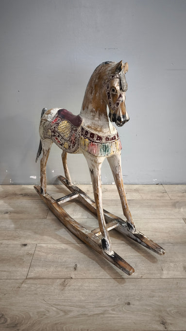 92259 Cavallino a dondolo in legno colorato