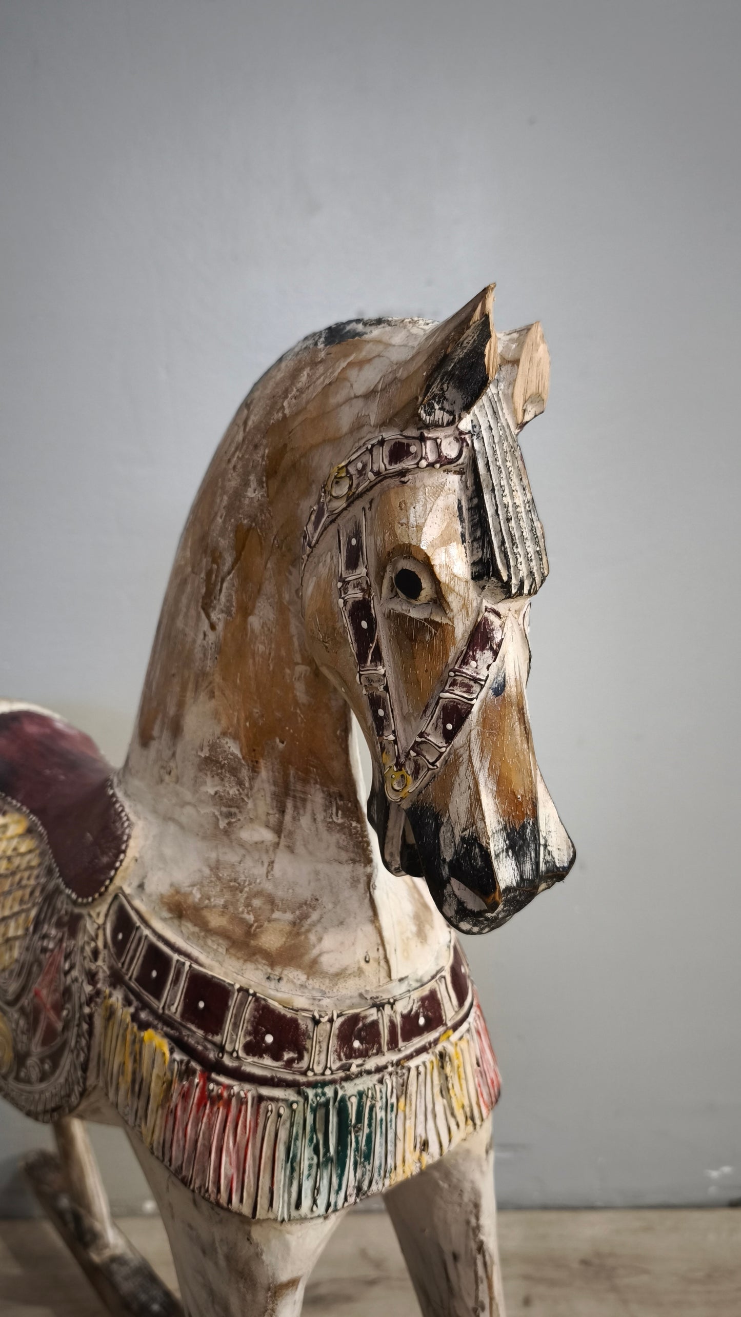 92259 Cavallino a dondolo in legno colorato