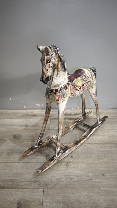92259 Cavallino a dondolo in legno colorato