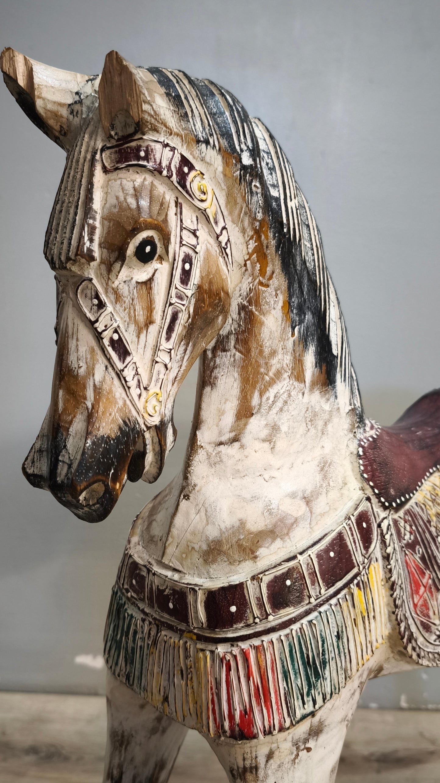 92259 Cavallino a dondolo in legno colorato