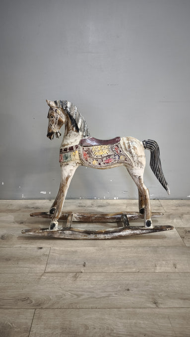 92259 Cavallino a dondolo in legno colorato