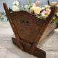 92239 Antica culla in legno con fiori sintetici