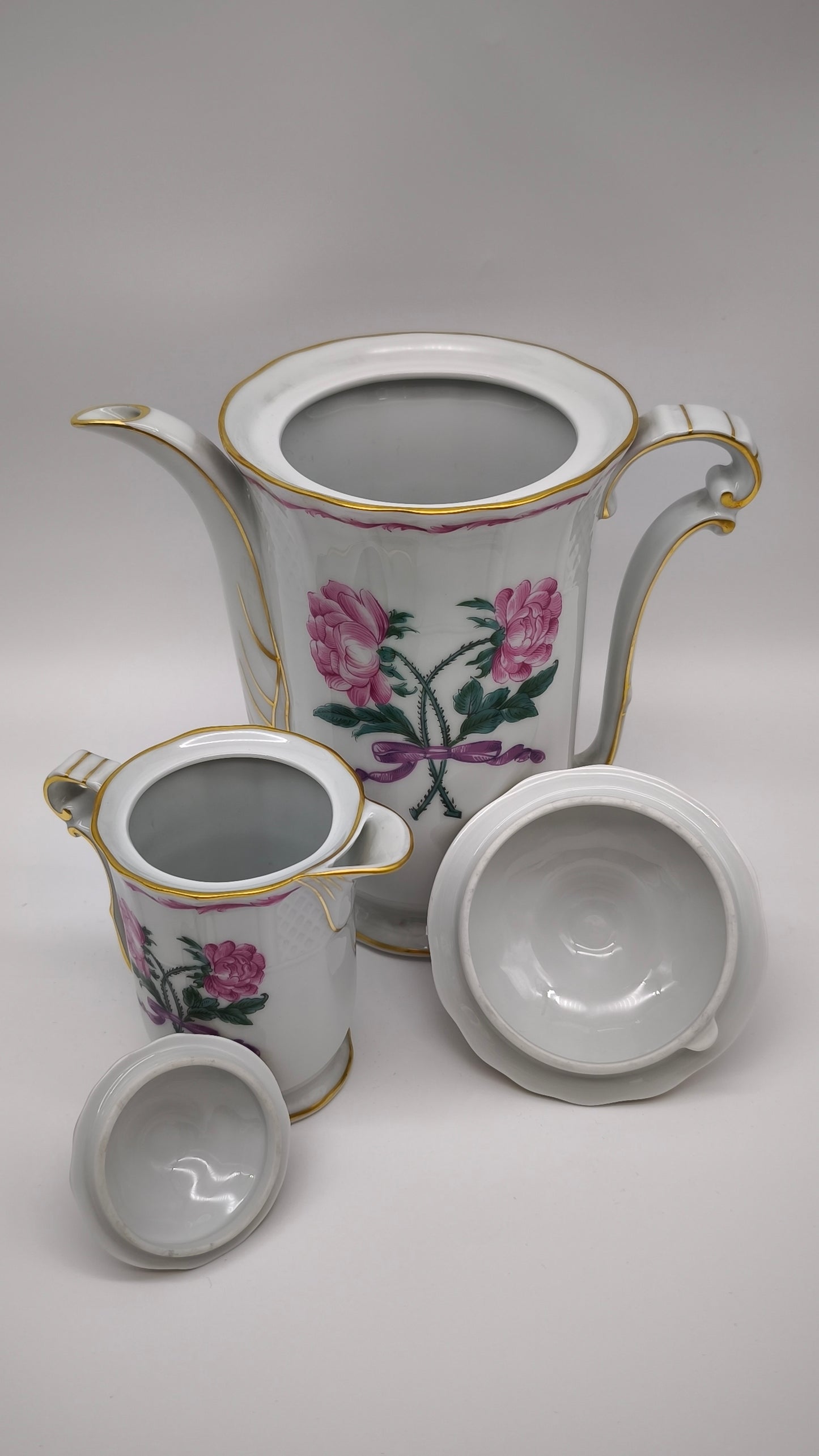 92314 Servizio da caffè per 8 persone Limoges L. Bernardaud 'Les deux roses'