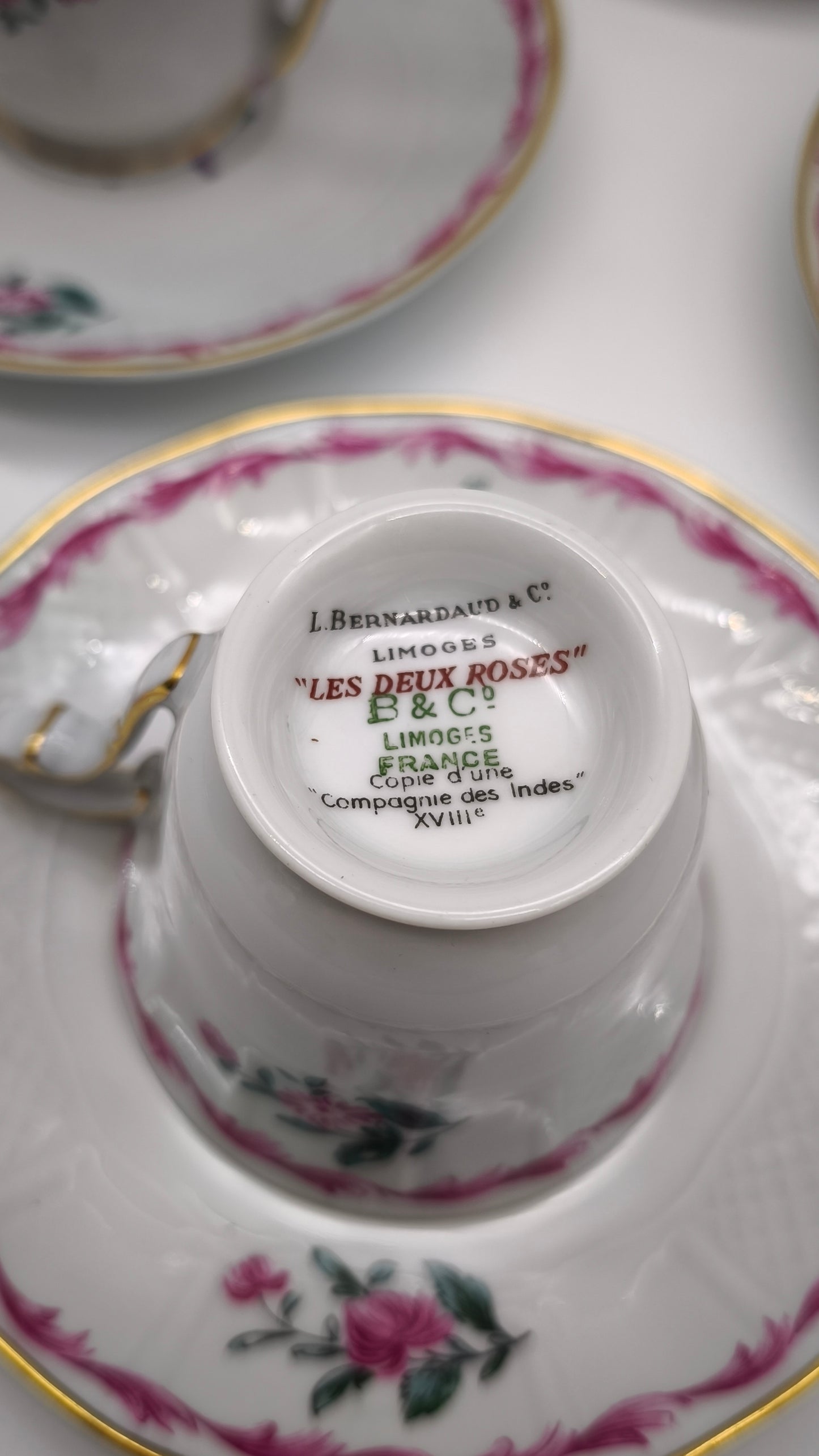 92314 Servizio da caffè per 8 persone Limoges L. Bernardaud 'Les deux roses'