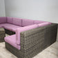 92365 Divano modulare Ethimo Cube con tavolo e pouf