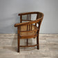 92367-2 Poltroncina a pozzetto con struttura in legno e seduta in paglia di Vienna
