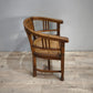 92367-2 Poltroncina a pozzetto con struttura in legno e seduta in paglia di Vienna
