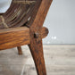 92366 Poltrona etnica con struttura in legno e seduta in bambù