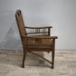 92373 Poltrona etnica con struttura in legno e schienale in paglia