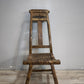 92370 Coppia di antiche sedie basse rustiche marchiate "Chen Kaizong" (Stile Wabi-Sabi)