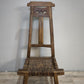 92370 Coppia di antiche sedie basse rustiche marchiate "Chen Kaizong" (Stile Wabi-Sabi)