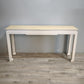 92374 Console orientale con base bianca e piano in legno