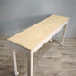 92374 Console orientale con base bianca e piano in legno