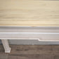 92374 Console orientale con base bianca e piano in legno