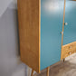 92381 Highboard in legno con sportelli dipinti e pomelli in vetro