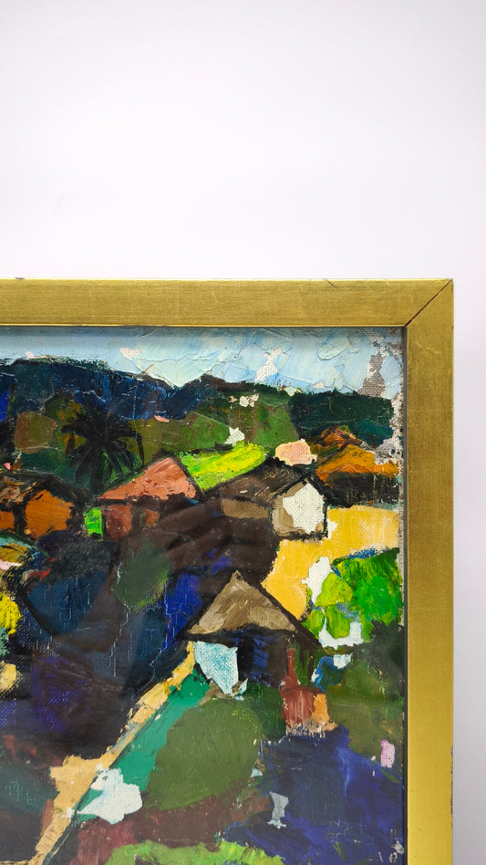 92318 Quadro Eugène Malonga 'Bordo del fiume'
