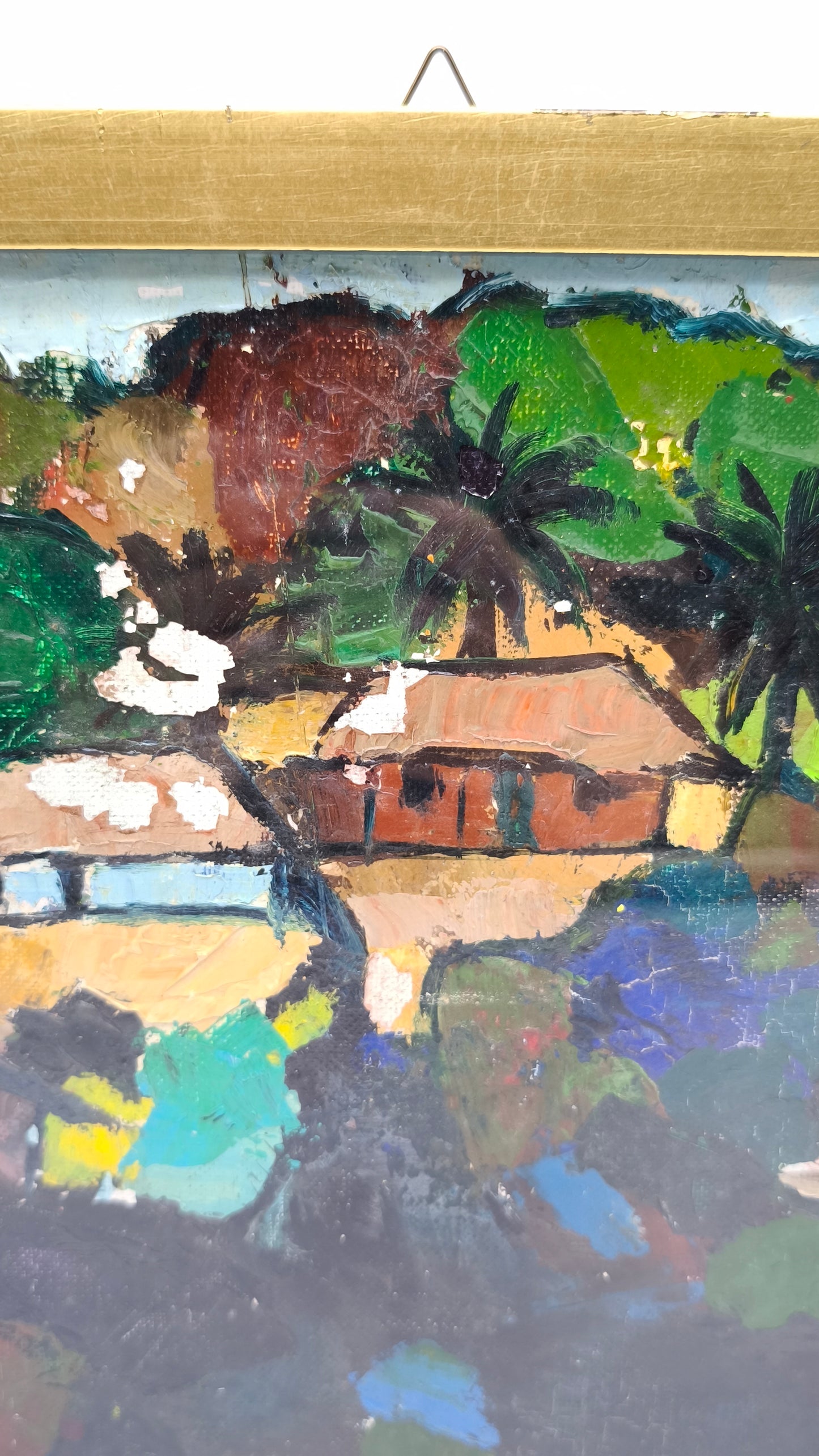 92318 Quadro Eugène Malonga 'Bordo del fiume'