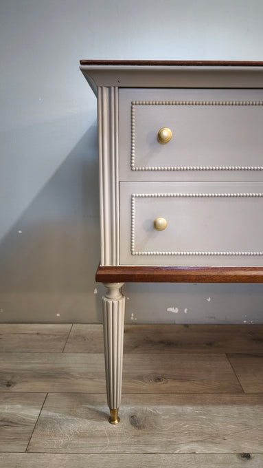 92378 Mobile comò in legno dipinto grigio con piano in marmo