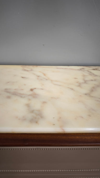 92378 Mobile comò in legno dipinto grigio con piano in marmo