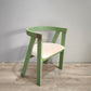 92449 Poltroncina a pozzetto in legno dipinta verde