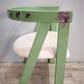 92449 Poltroncina a pozzetto in legno dipinta verde