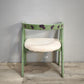 92449 Poltroncina a pozzetto in legno dipinta verde