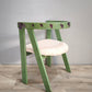 92449 Poltroncina a pozzetto in legno dipinta verde