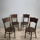 92481 Set n 4 sedie stile Thonet in legno di faggio incurvato con decorazioni in rilievo