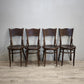92481 Set n 4 sedie stile Thonet in legno di faggio incurvato con decorazioni in rilievo