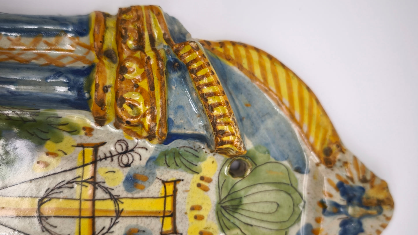92393 Acquasantiera in ceramica dipinta