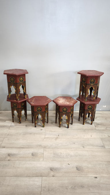233 Panchetto esagonale marocchino decorato