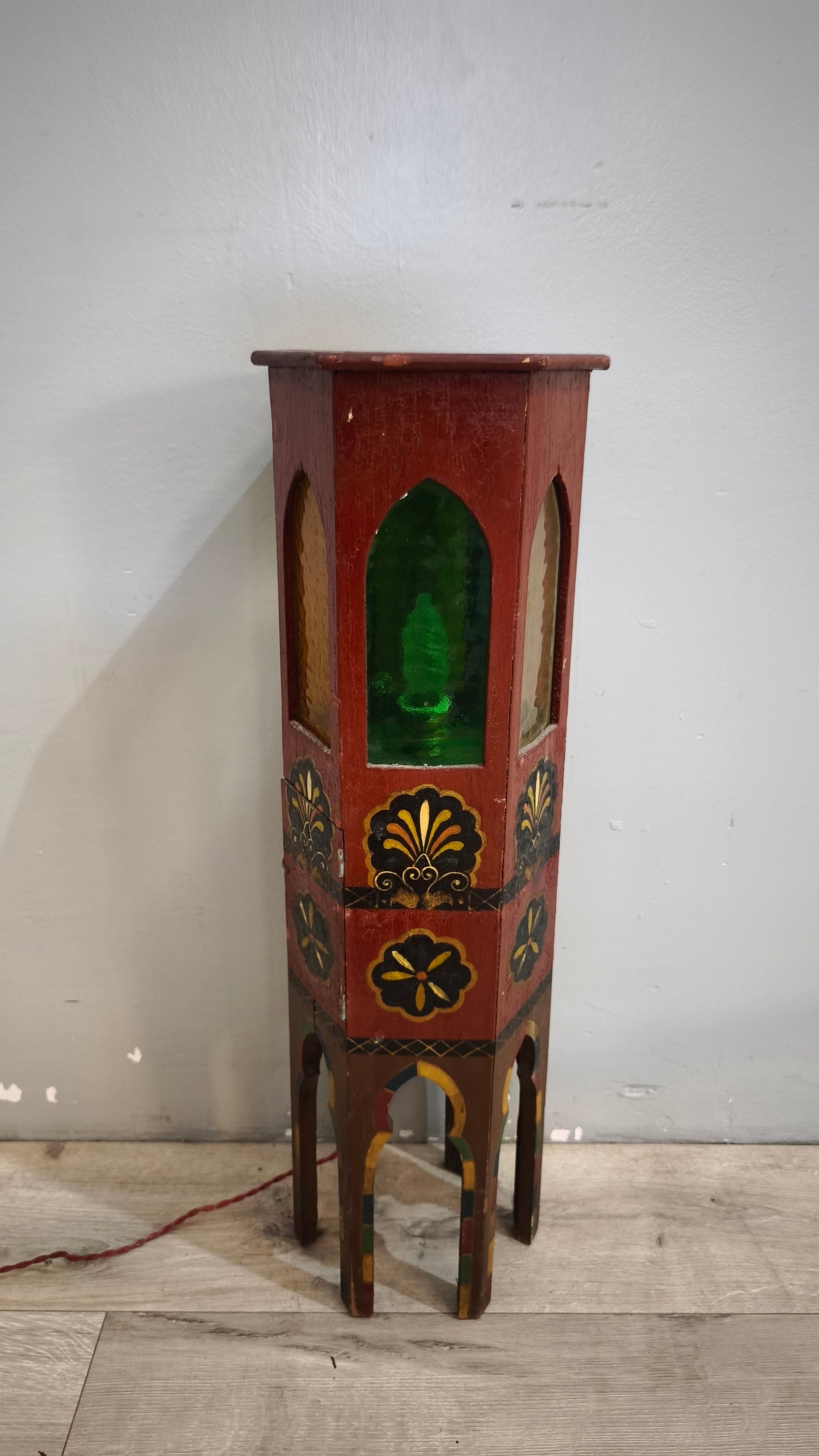 238 Lampada esagonale dipinta marocchina